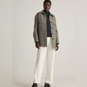 Quince merino wool shirt jacket shacket XS gray